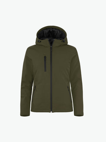 Clique Padded Hoody Softshell Jacket Women - Mistgroen Softshell Jas Clique XS