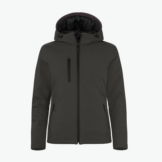 Clique Padded Hoody Softshell Jacket Women - Donkergrijs Softshell Jas Clique XS