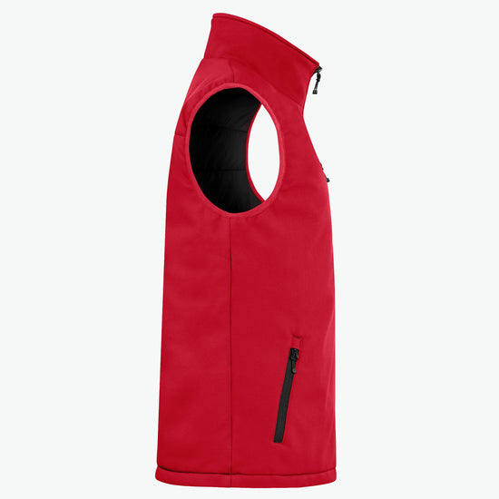Clique Padded Softshell Vest - Rood Softshell Jas Clique