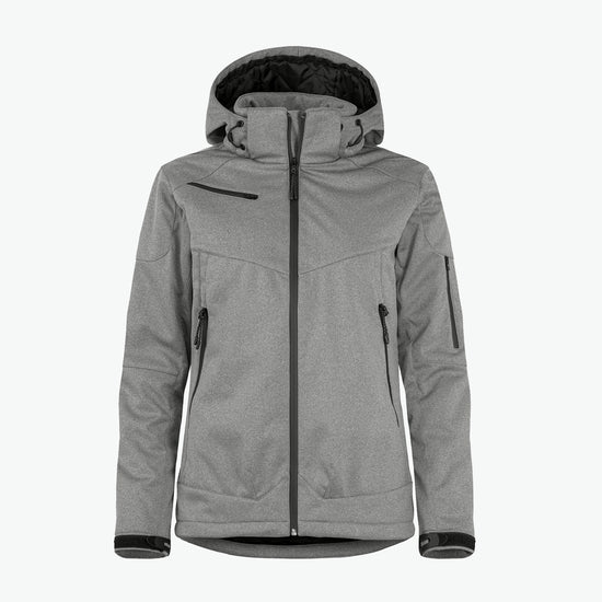 Clique Grayland Jacket Women - Antraciet Melange Softshell Jas Clique XS