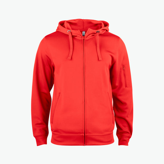 Clique Basic Active Hoody FZ - Rood Hoodie Clique XS