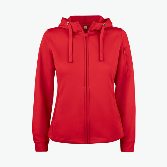 Clique Basic Active Hoody FZ Women - Rood Hoodie Clique XS