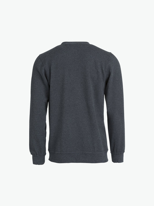 Clique Basic Roundneck - Antraciet Melange Sweater Clique