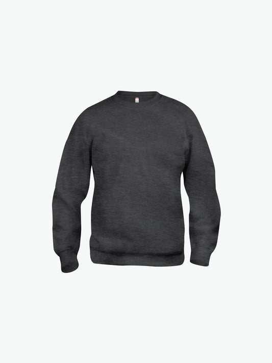 Clique Basic Roundneck - Antraciet Melange Sweater Clique XS