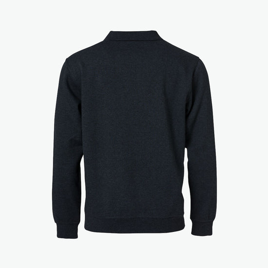 Clique Basic Polo Sweater - Antraciet Melange Polosweater Clique