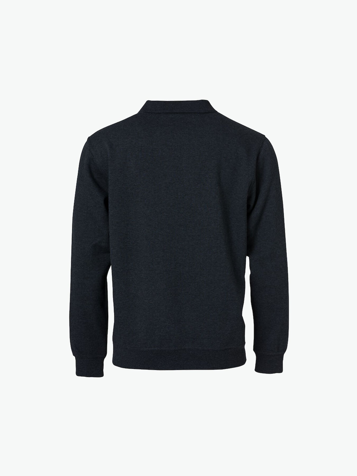 Clique Basic Polo Sweater - Antraciet Melange Polosweater Clique