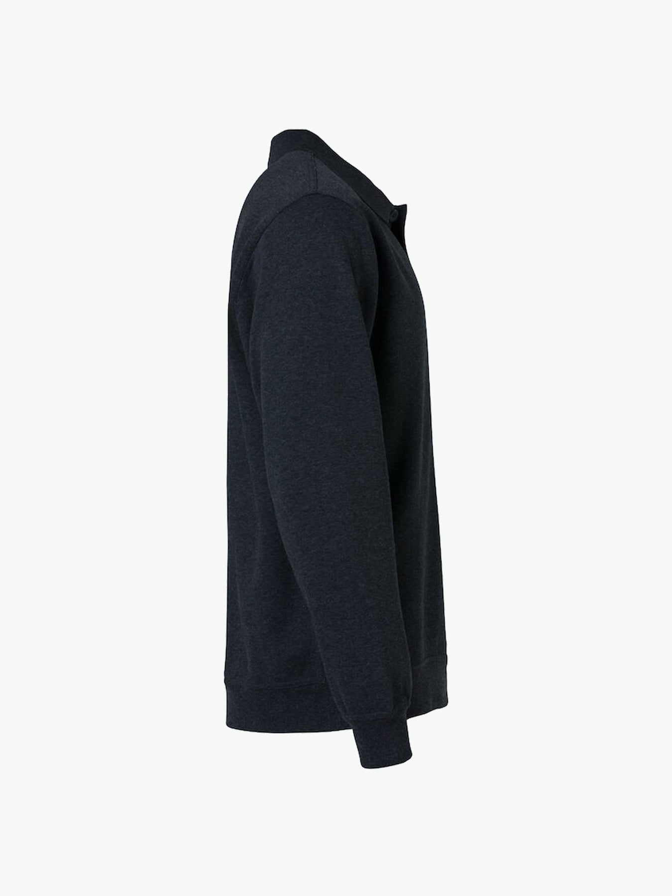 Clique Basic Polo Sweater - Antraciet Melange Polosweater Clique
