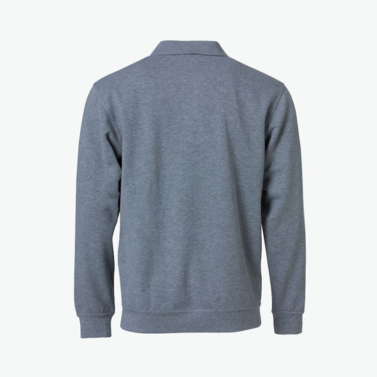 Clique Basic Polo Sweater - Grijsmelange Polosweater Clique