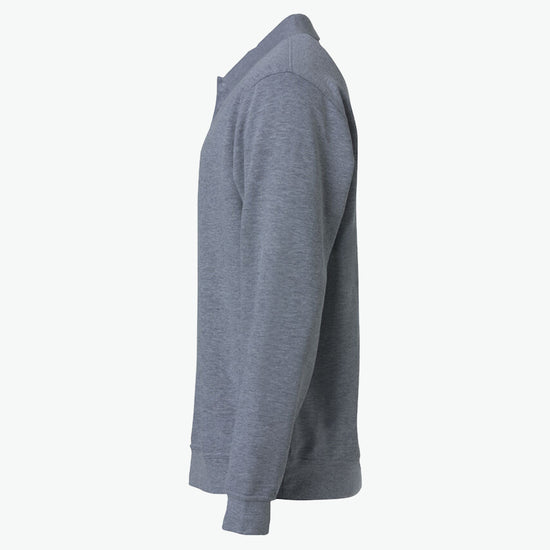 Clique Basic Polo Sweater - Grijsmelange Polosweater Clique