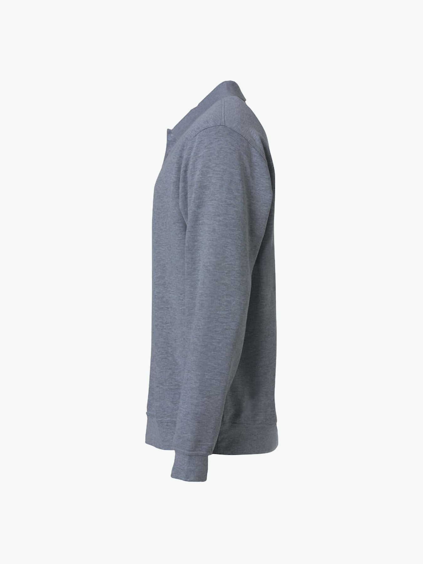 Clique Basic Polo Sweater - Grijsmelange Polosweater Clique