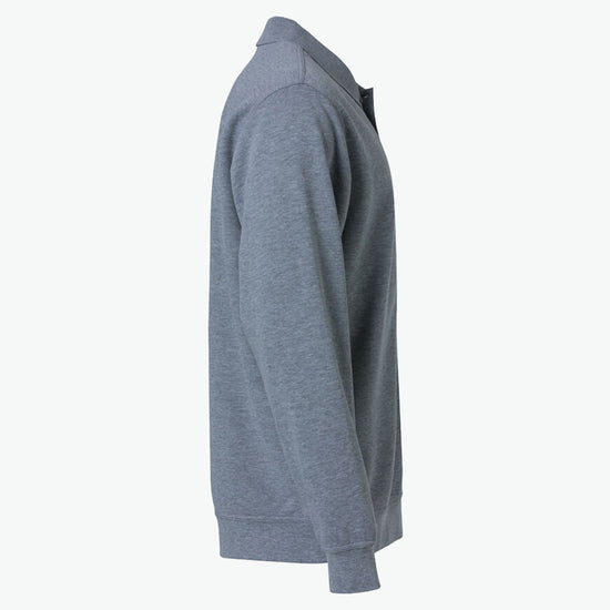 Clique Basic Polo Sweater - Grijsmelange Polosweater Clique
