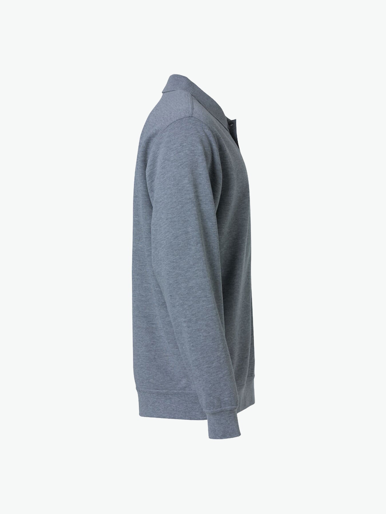 Clique Basic Polo Sweater - Grijsmelange Polosweater Clique
