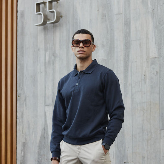 Clique Basic Polo Sweater - Grijsmelange Polosweater Clique
