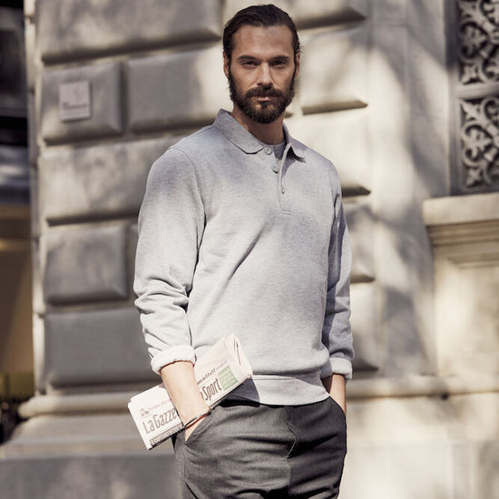 Clique Basic Polo Sweater - Kobalt Polosweater Clique