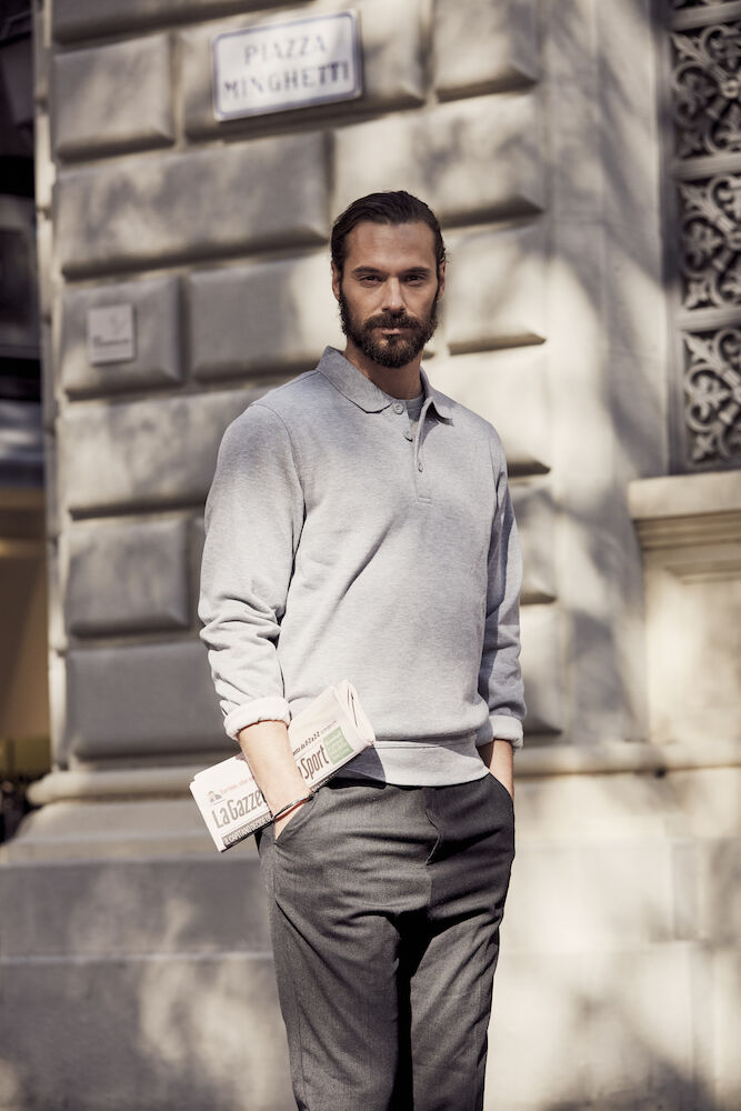 Clique Basic Polo Sweater - Kobalt Polosweater Clique