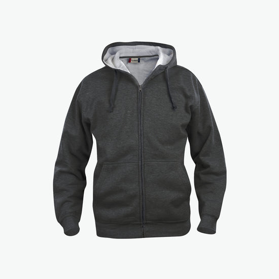 Clique Basic Hoody Full Zip - Antraciet Melange Hoodie Clique XS