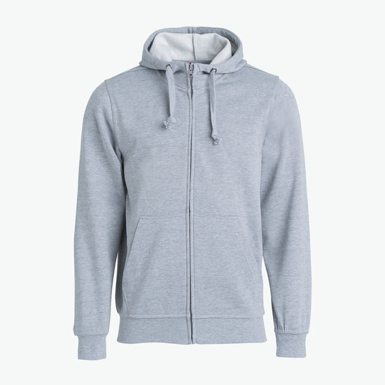 Clique Basic Hoody Full Zip - Grijsmelange Hoodie Clique XS