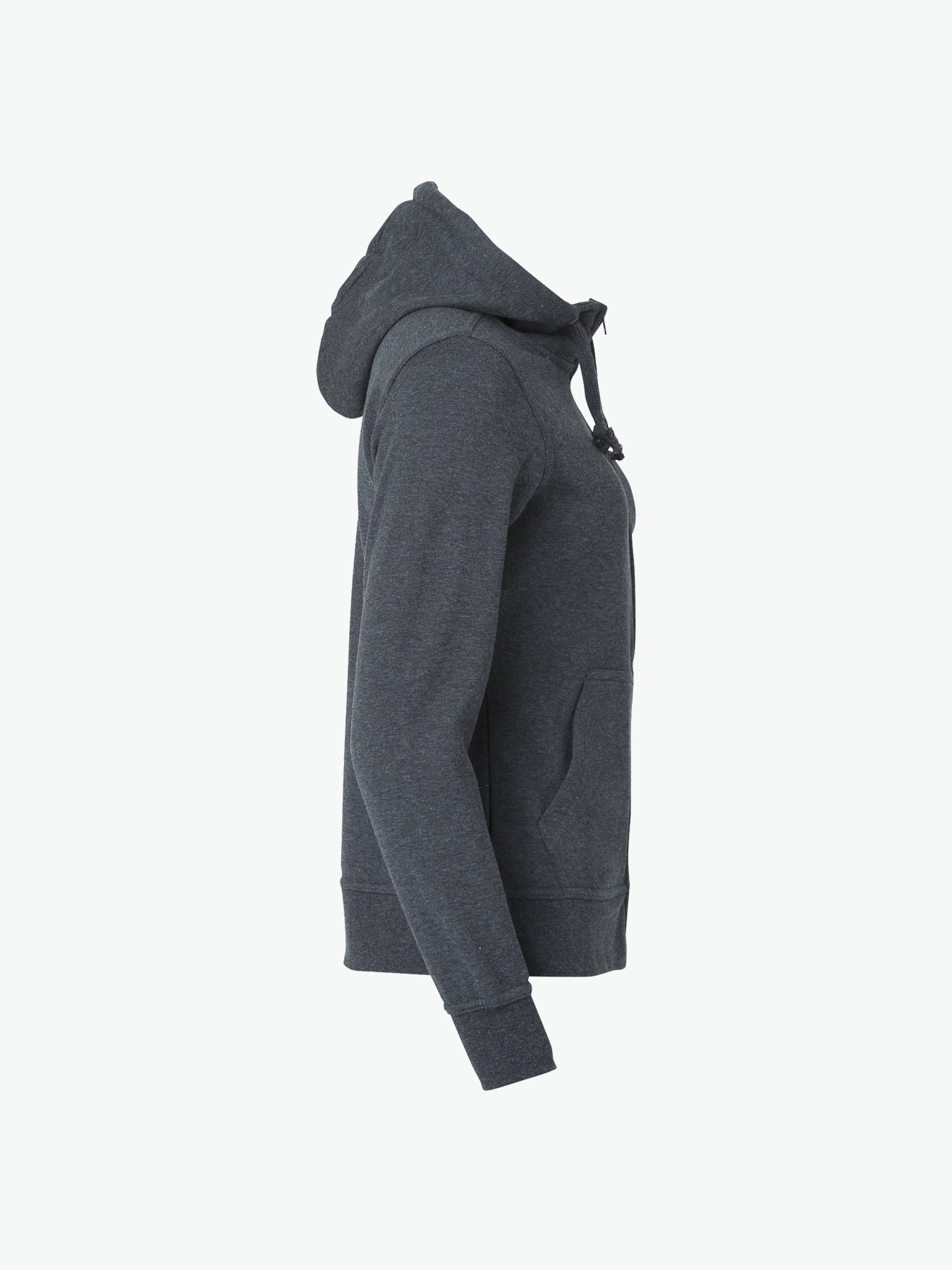 Clique Basic Hoody Full Zip Women - Antraciet Melange Hoodie Women Clique