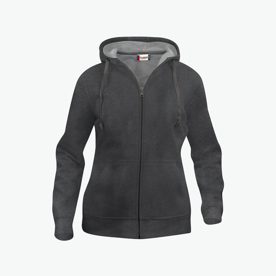 Clique Basic Hoody Full Zip Women - Antraciet Melange Hoodie Women Clique XS
