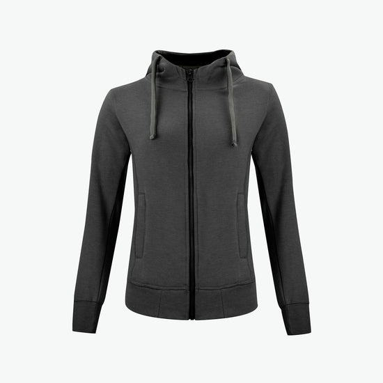 Clique Classic Hoody Full Zip Women - Antraciet Melange Hoodie Women Clique XS