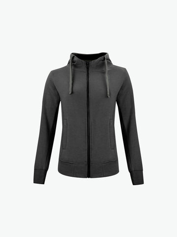Clique Classic Hoody Full Zip Women - Antraciet Melange Hoodie Women Clique XS