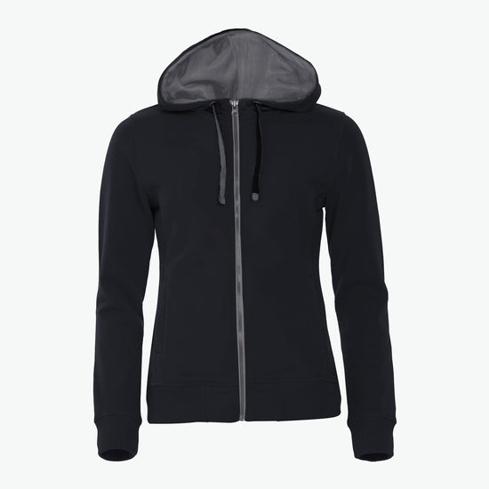 Clique Classic Hoody Full Zip Women - Zwart Vest Dames Clique XS