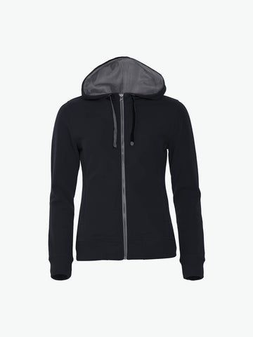 Clique Classic Hoody Full Zip Women - Zwart Vest Dames Clique XS