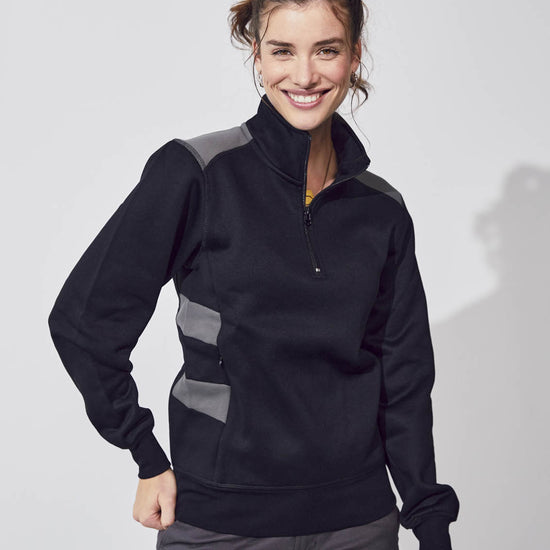 Clique Ambition Half Zip - Signaalgeel Sweater Clique