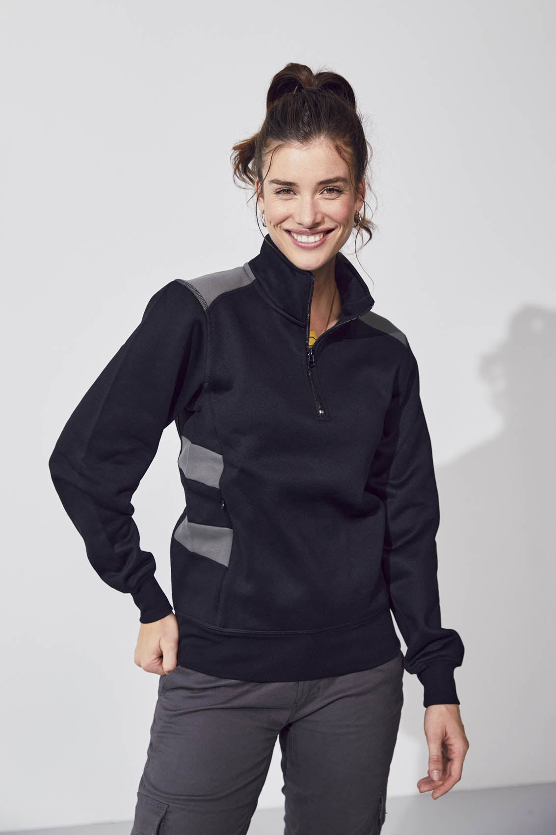 Clique Ambition Half Zip - Signaalgeel Sweater Clique