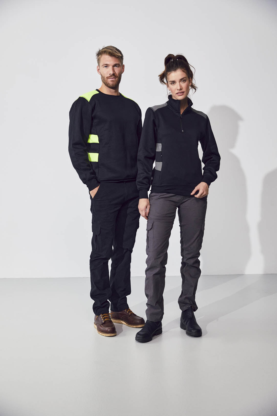 Clique Ambition Half Zip - Signaalgeel Sweater Clique
