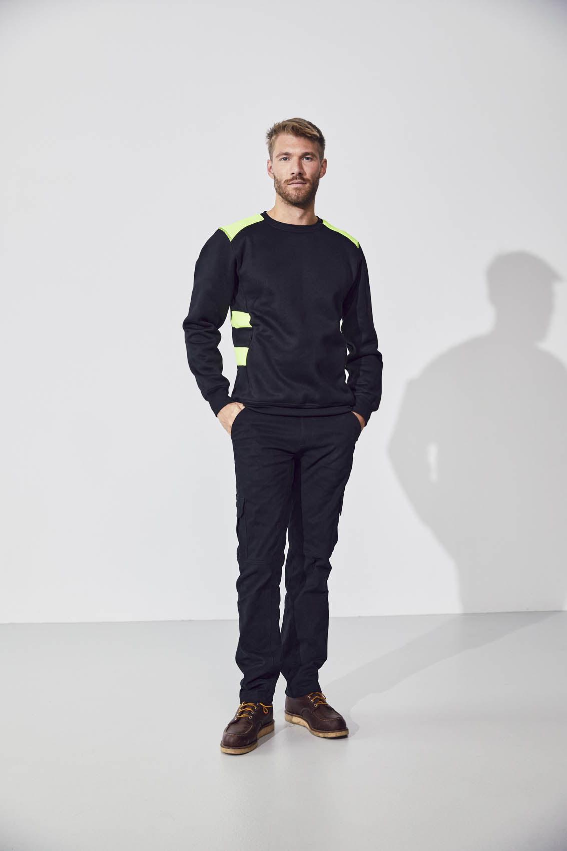 Clique Ambition Half Zip - Signaalgeel Sweater Clique