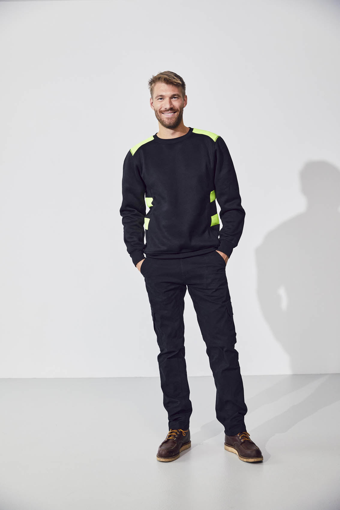 Clique Ambition Half Zip - Signaalgeel Sweater Clique