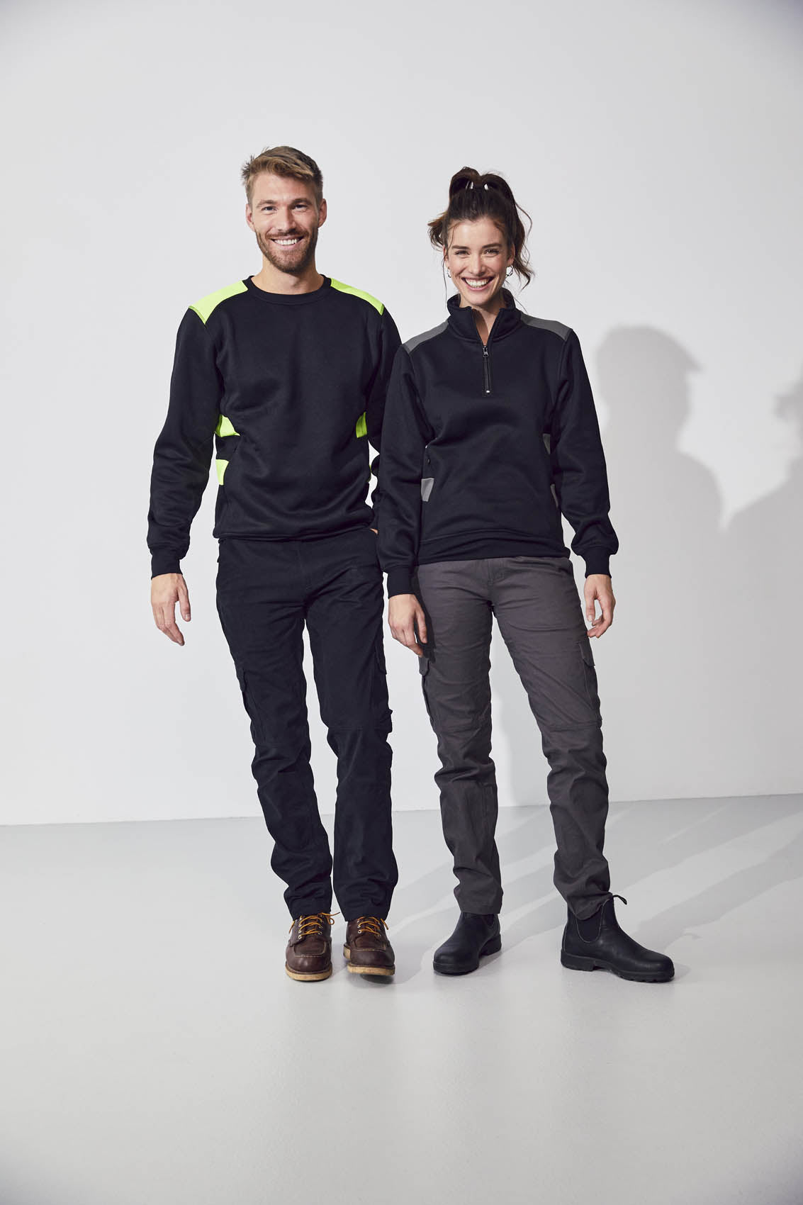Clique Ambition Half Zip - Signaalgeel Sweater Clique