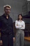 Clique Stretch Shirt L/S Women - Dark Navy Overhemd Dames Clique