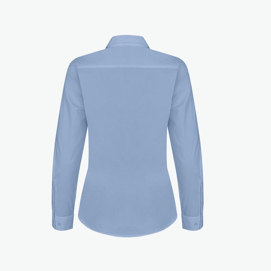 Clique Stretch Shirt L/S Women - Lichtblauw Overhemd Dames Clique