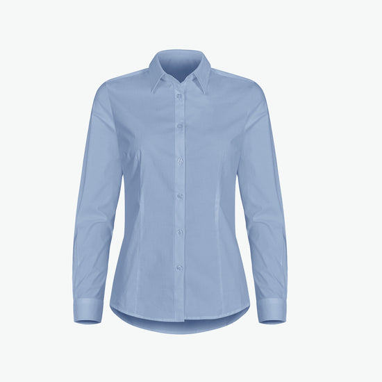 Clique Stretch Shirt L/S Women - Lichtblauw Overhemd Dames Clique XS