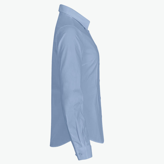 Clique Stretch Shirt L/S Women - Lichtblauw Overhemd Dames Clique
