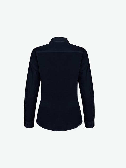 Clique Stretch Shirt L/S Women - Dark Navy Overhemd Dames Clique