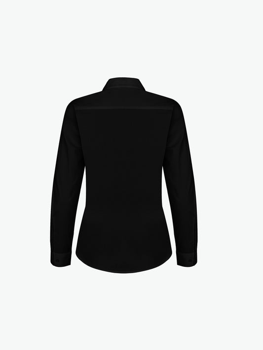 Clique Stretch Shirt L/S Women - Zwart Overhemd Dames Clique XS
