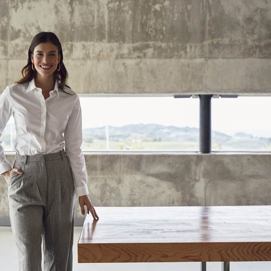 Clique Stretch Shirt L/S Women - Lichtblauw Overhemd Dames Clique
