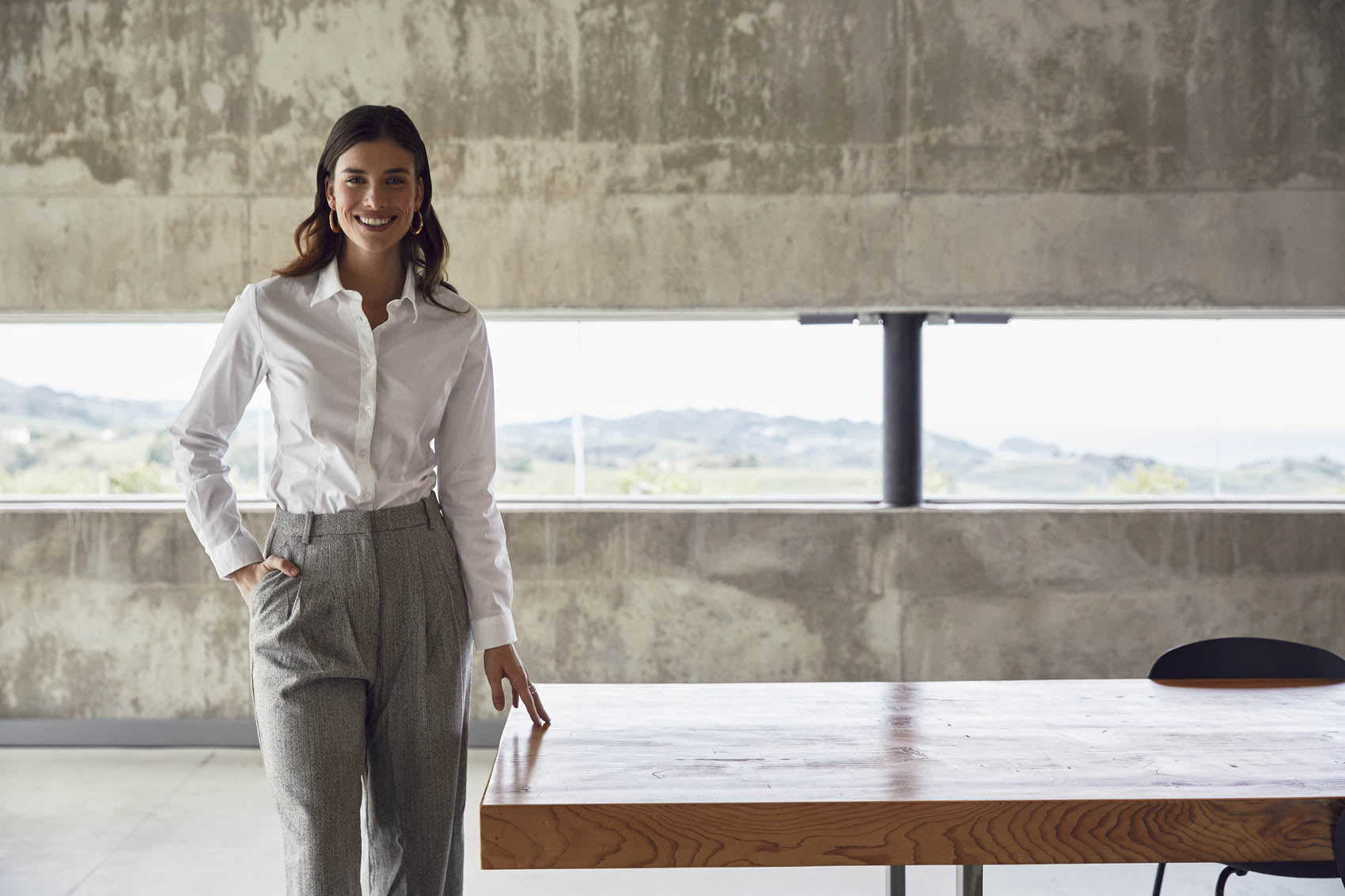Clique Stretch Shirt L/S Women - Lichtblauw Overhemd Dames Clique