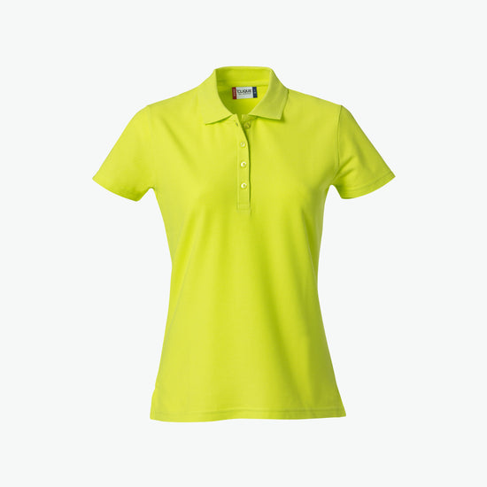 Clique Basic Polo Women - Signaalgroen Polo Dames Clique XS