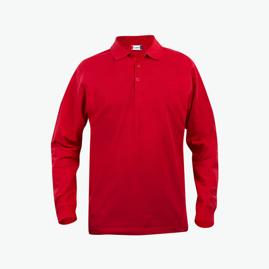 Clique Basic Polo L/S Junior - Rood Polo Junior Clique 90/100