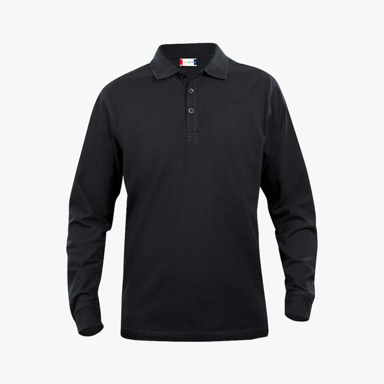 Clique Basic Polo L/S Junior - Zwart Polo Junior Clique 90/100