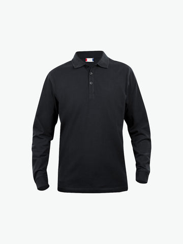 Clique Basic Polo L/S Junior - Zwart Polo Junior Clique 90/100