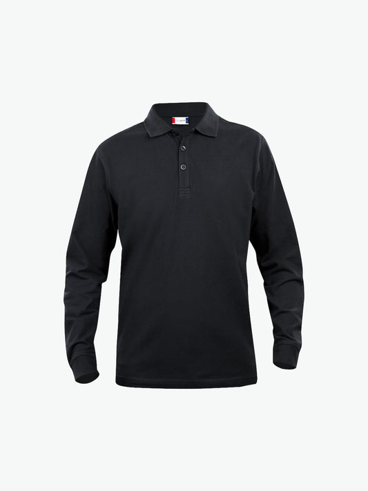 Clique Basic Polo L/S Junior - Zwart Polo Junior Clique 90/100