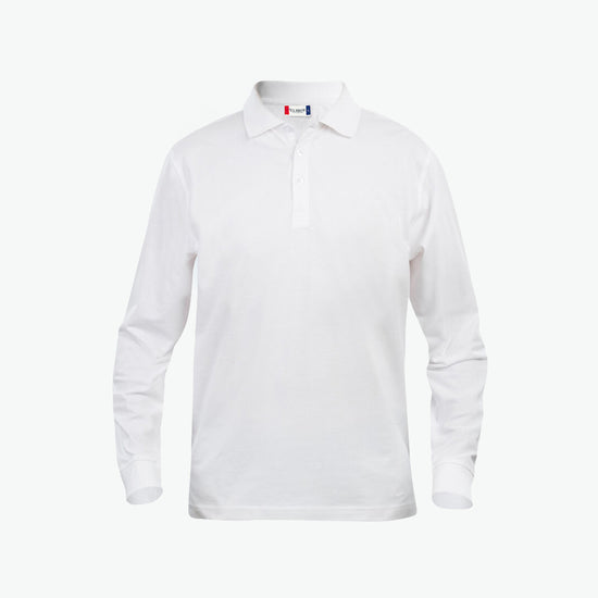 Clique Basic Polo L/S Junior - Wit Polo Junior Clique 90/100