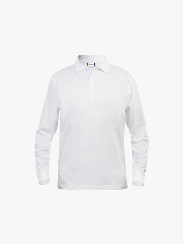 Clique Basic Polo L/S Junior - Wit Polo Junior Clique 90/100