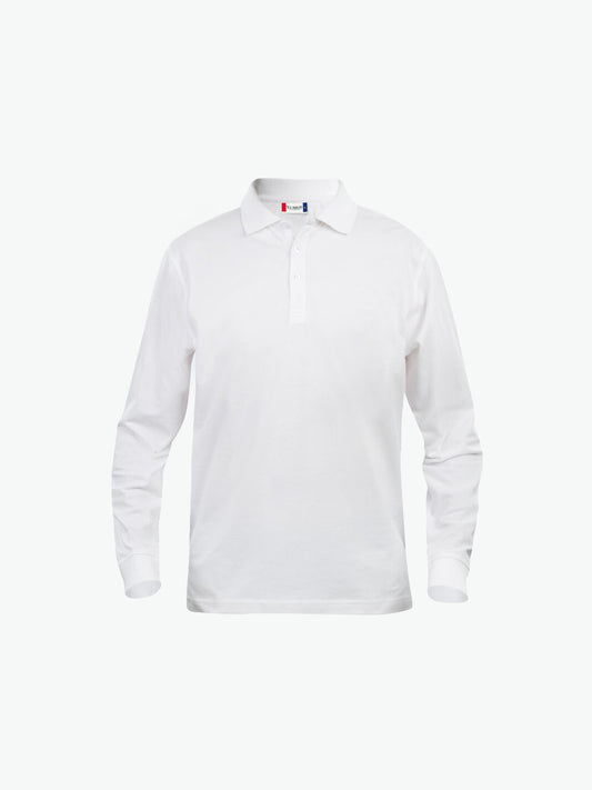Clique Basic Polo L/S Junior - Wit Polo Junior Clique 90/100