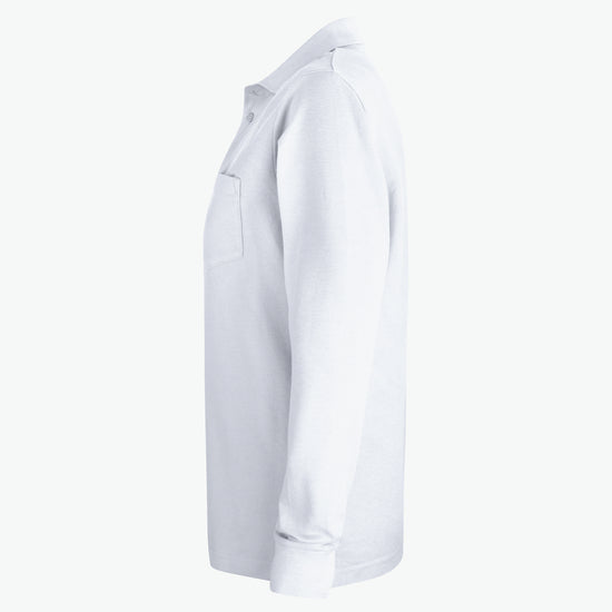 Clique Basic Polo L/S Pocket - Wit Polo Clique